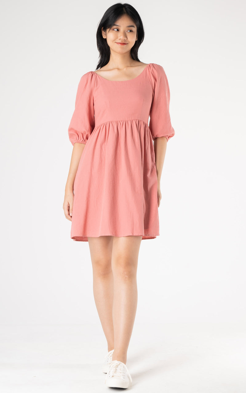 Skylar Bell Sleeves Nursing Dress in Pink