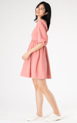 Skylar Bell Sleeves Nursing Dress in Pink