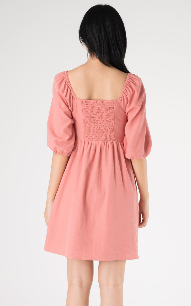 Skylar Bell Sleeves Nursing Dress in Pink