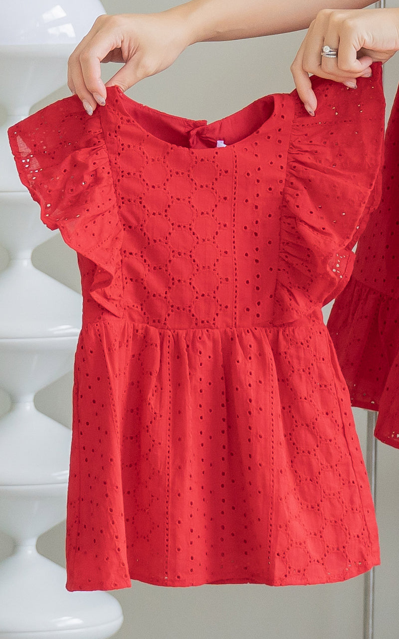 Eva Eyelet Girls Dress