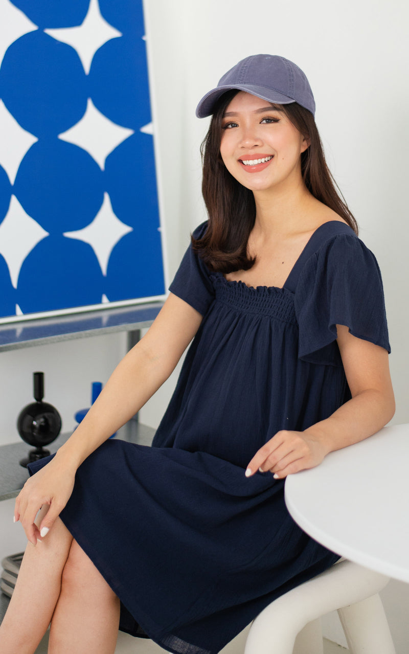Julia Nursing Dress in Navy