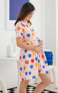 Apple Printed Nursing Dress