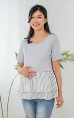 Biancha Overlay Stripes Nursing Top