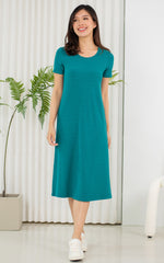 Lillian Everyday Nursing Dress in Forest Green