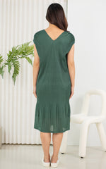 Aaliyah Pleated Nursing Dress in Green