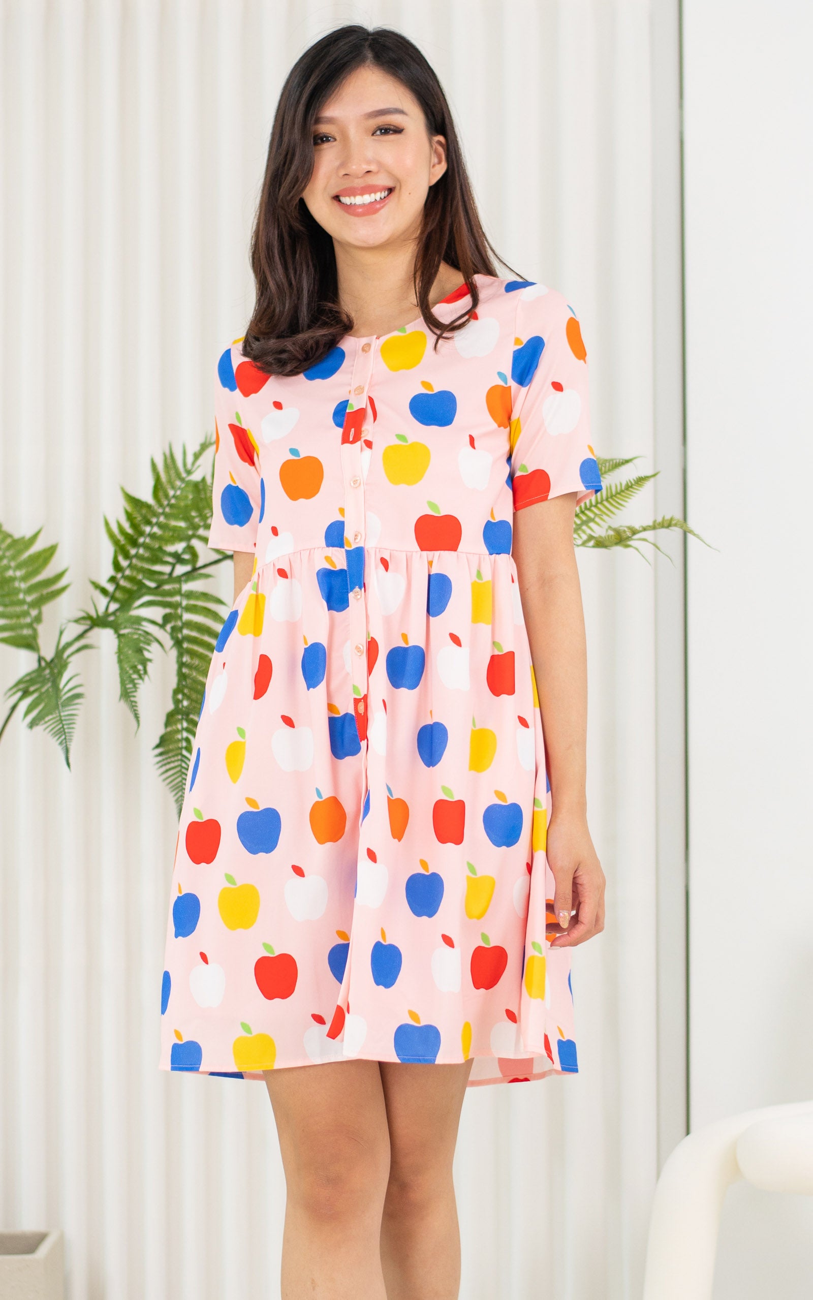 Apple print on sale dress