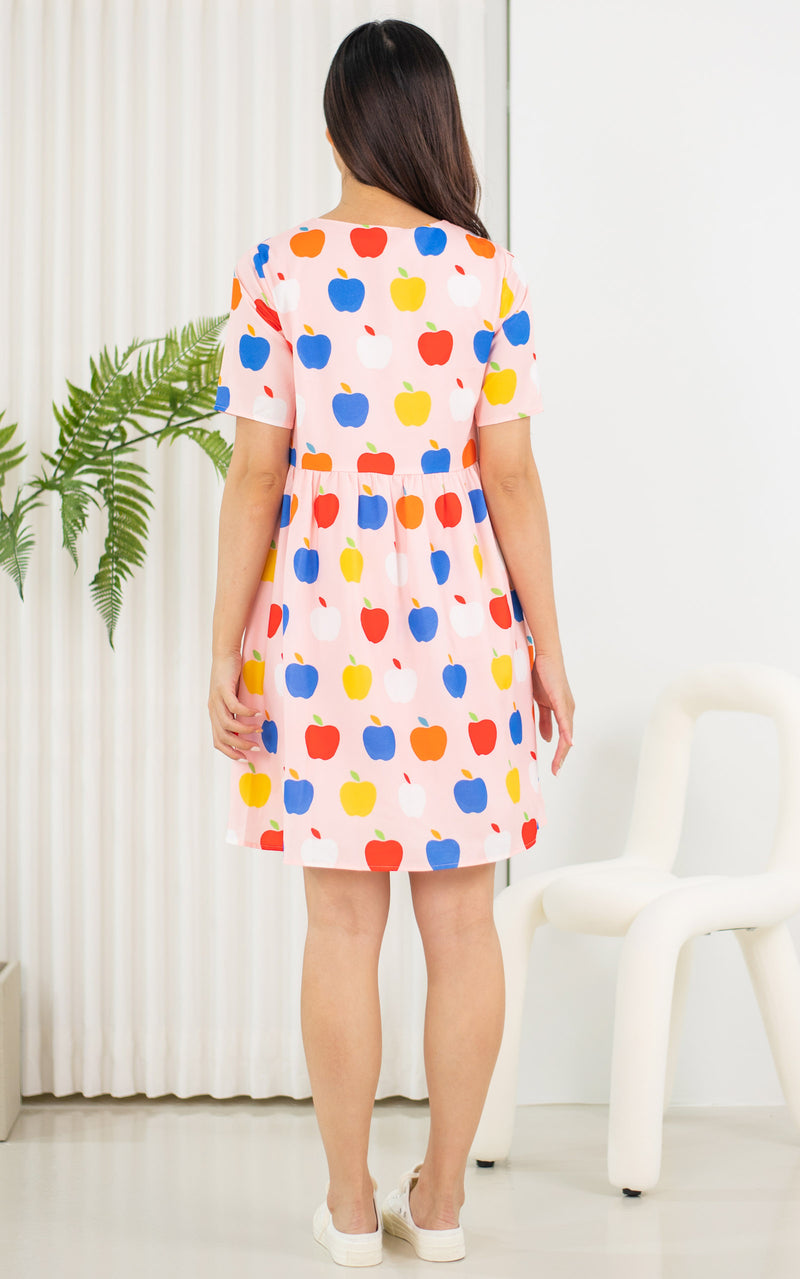 Apple Printed Nursing Dress