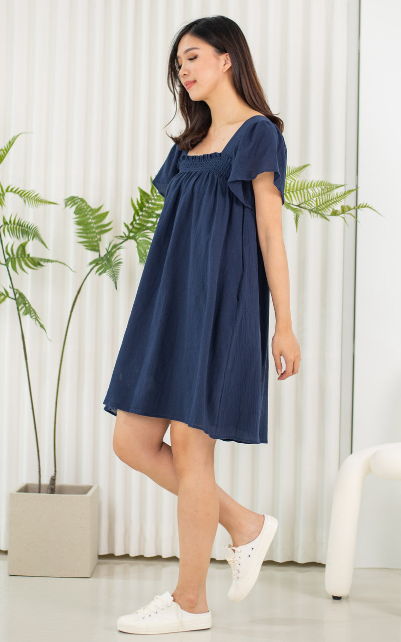 Julia Nursing Dress in Navy