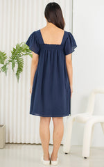 Julia Nursing Dress in Navy