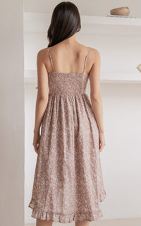 Jane Padded Floral Nursing Dress in Pink