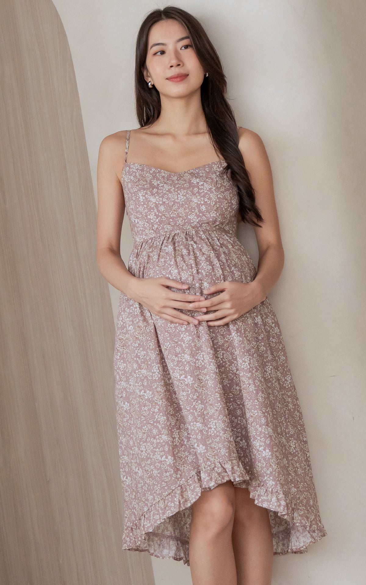 Jane Padded Floral Nursing Dress in Pink