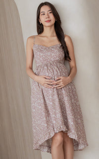Jane Padded Floral Nursing Dress in Pink