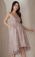 Jane Padded Floral Nursing Dress in Pink
