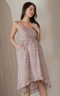 Jane Padded Floral Nursing Dress in Pink