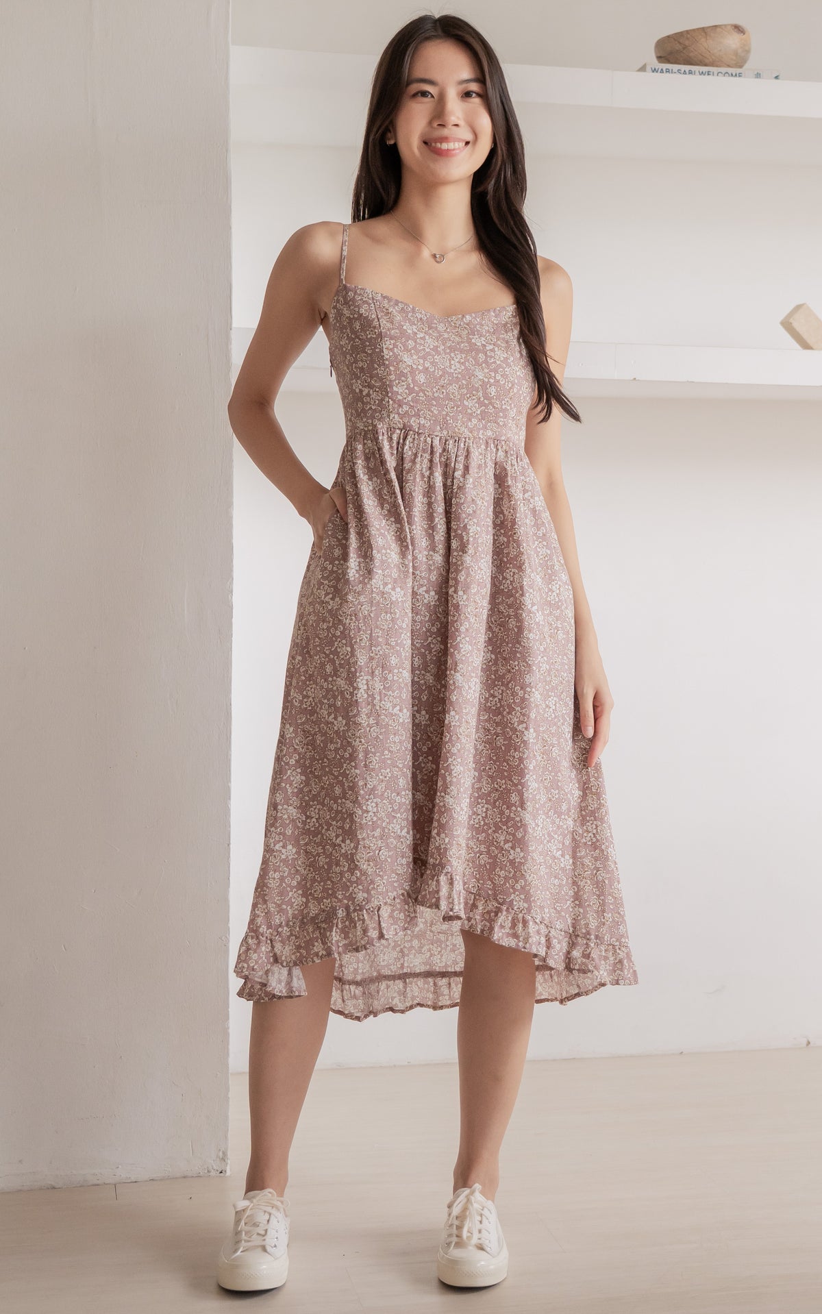 Jane Padded Floral Nursing Dress in Pink