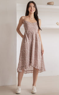 Jane Padded Floral Nursing Dress in Pink