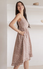 Jane Padded Floral Nursing Dress in Pink