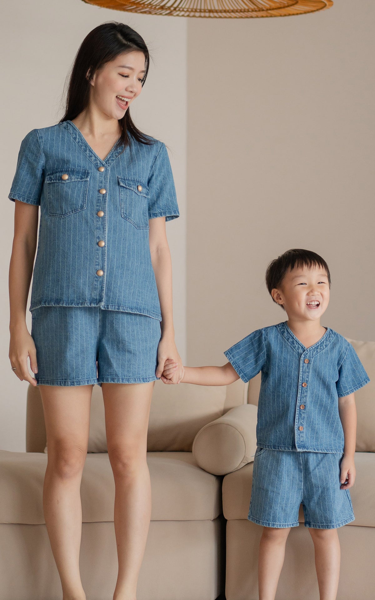 Jordyn Buttons Denim Nursing Top