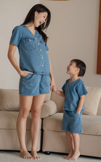 Jordyn Buttons Denim Nursing Top