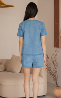 Jordyn Buttons Denim Nursing Top