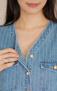 Jordyn Buttons Denim Nursing Top