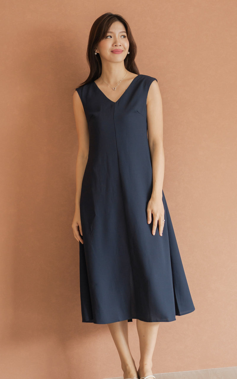 Kali Classic Nursing Dress in Navy