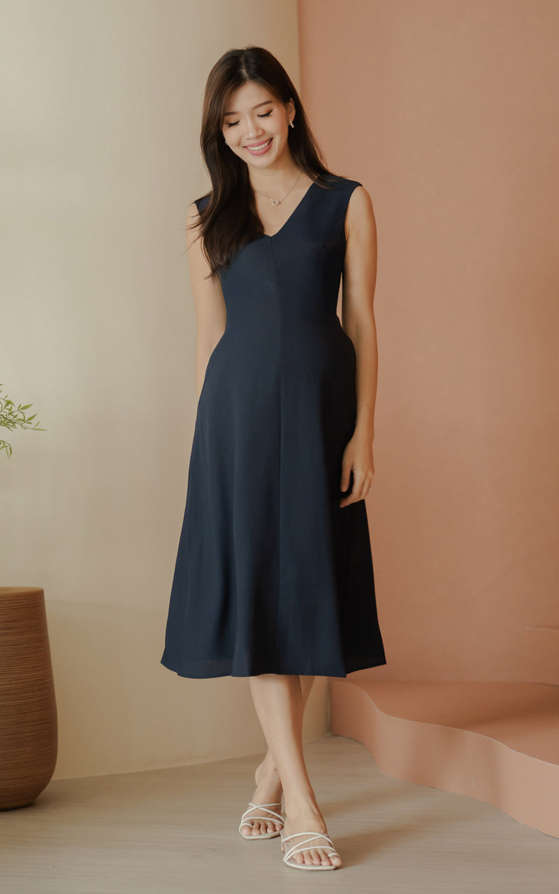 Kali Classic Nursing Dress in Navy