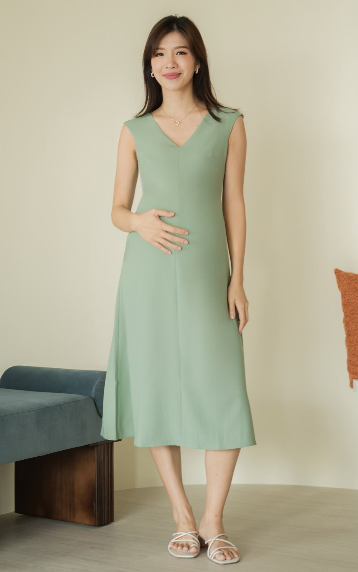 Kali Classic Nursing Dress in Sage