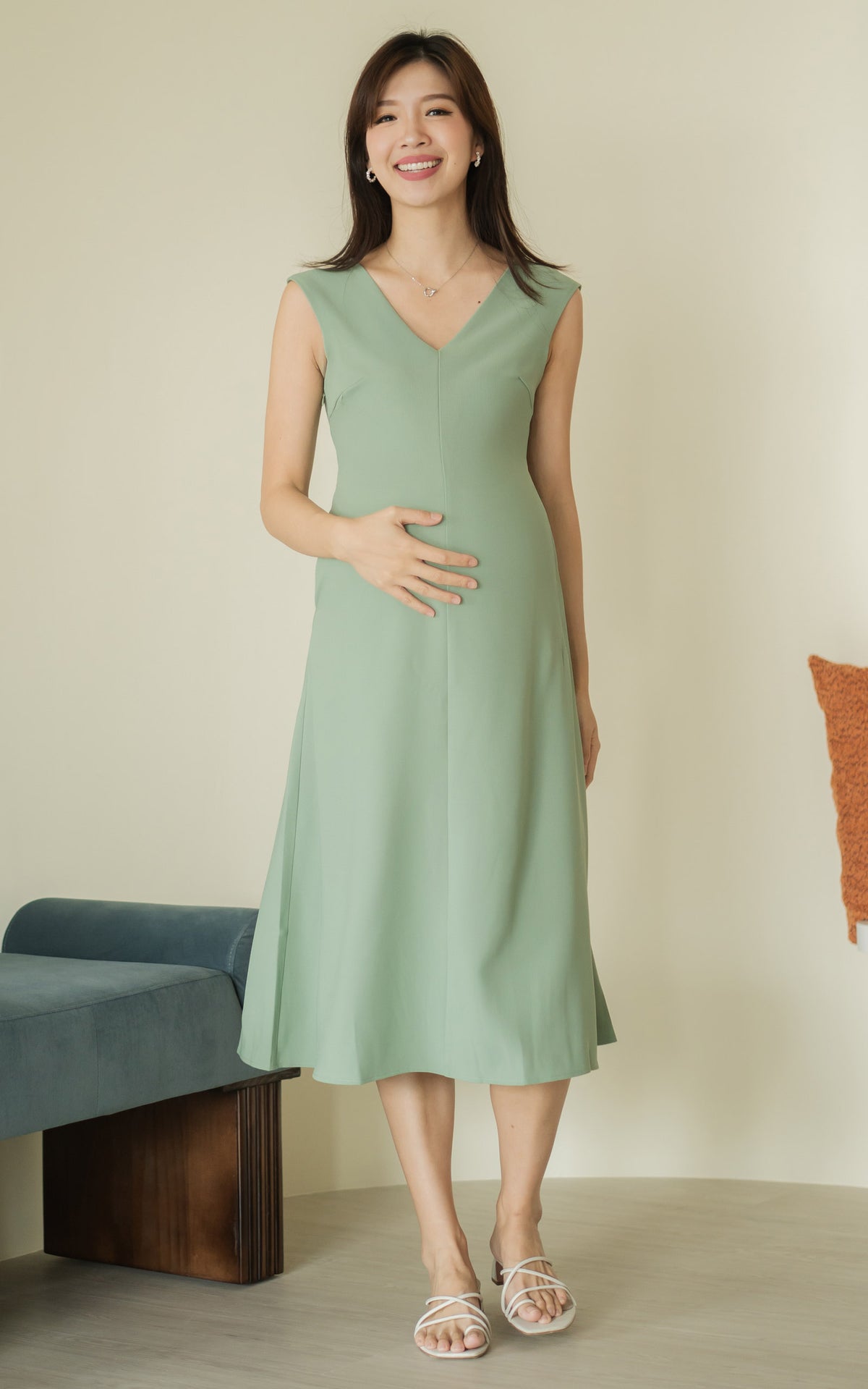 Kali Classic Nursing Dress in Sage