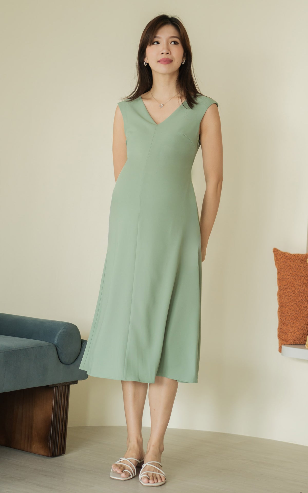 Kali Classic Nursing Dress in Sage