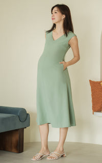 Kali Classic Nursing Dress in Sage