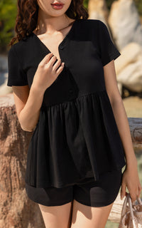 [BACKORDER] Kaylani Peplum Nursing Top in Black