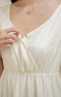 Kendall Printed Nursing Dress in Cream