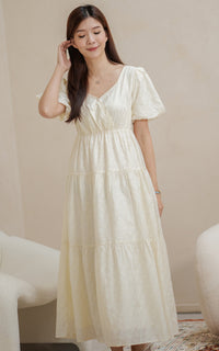 Kendall Printed Nursing Dress in Cream