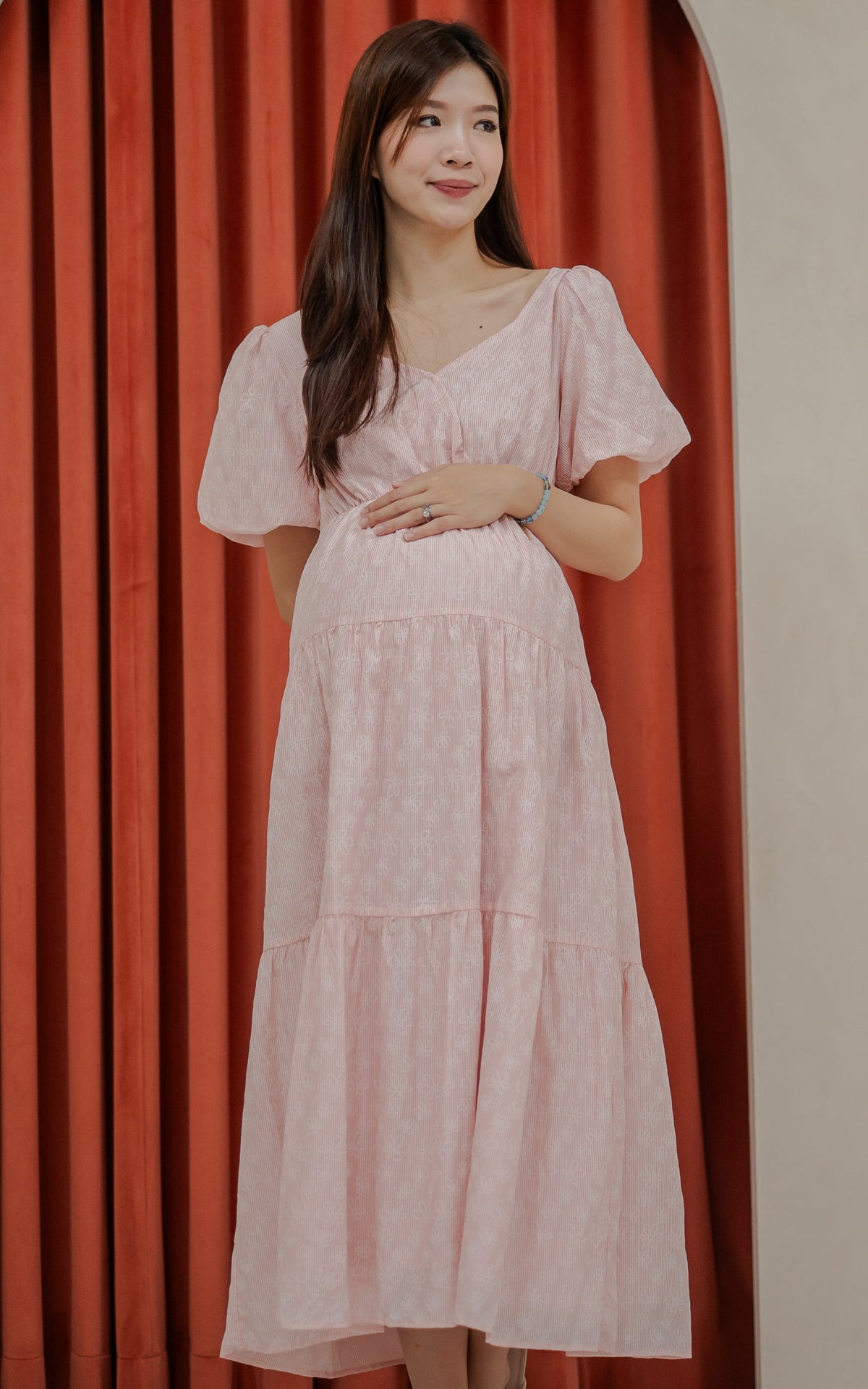 Kendall Printed Nursing Dress in Pink