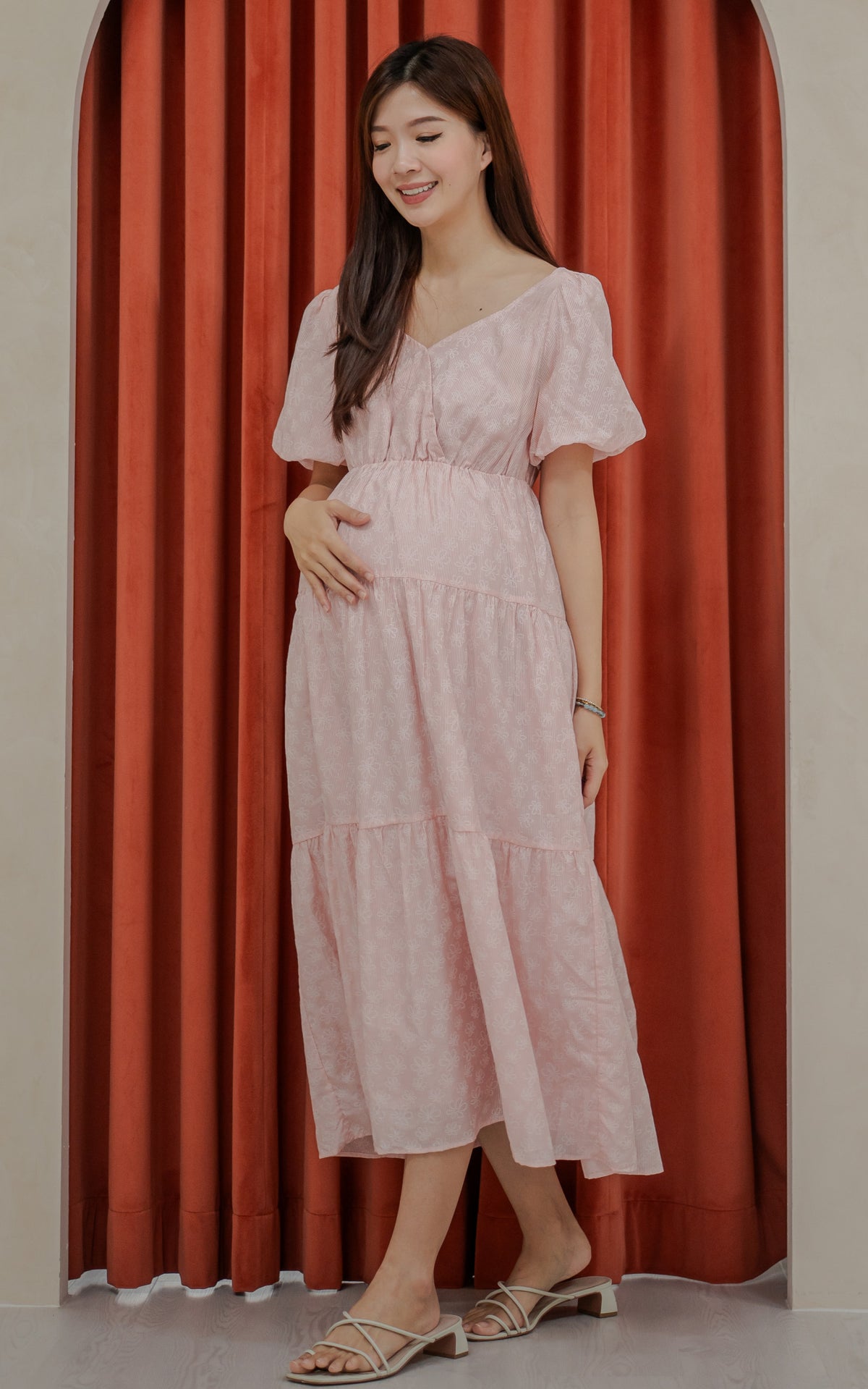 Kendall Printed Nursing Dress in Pink