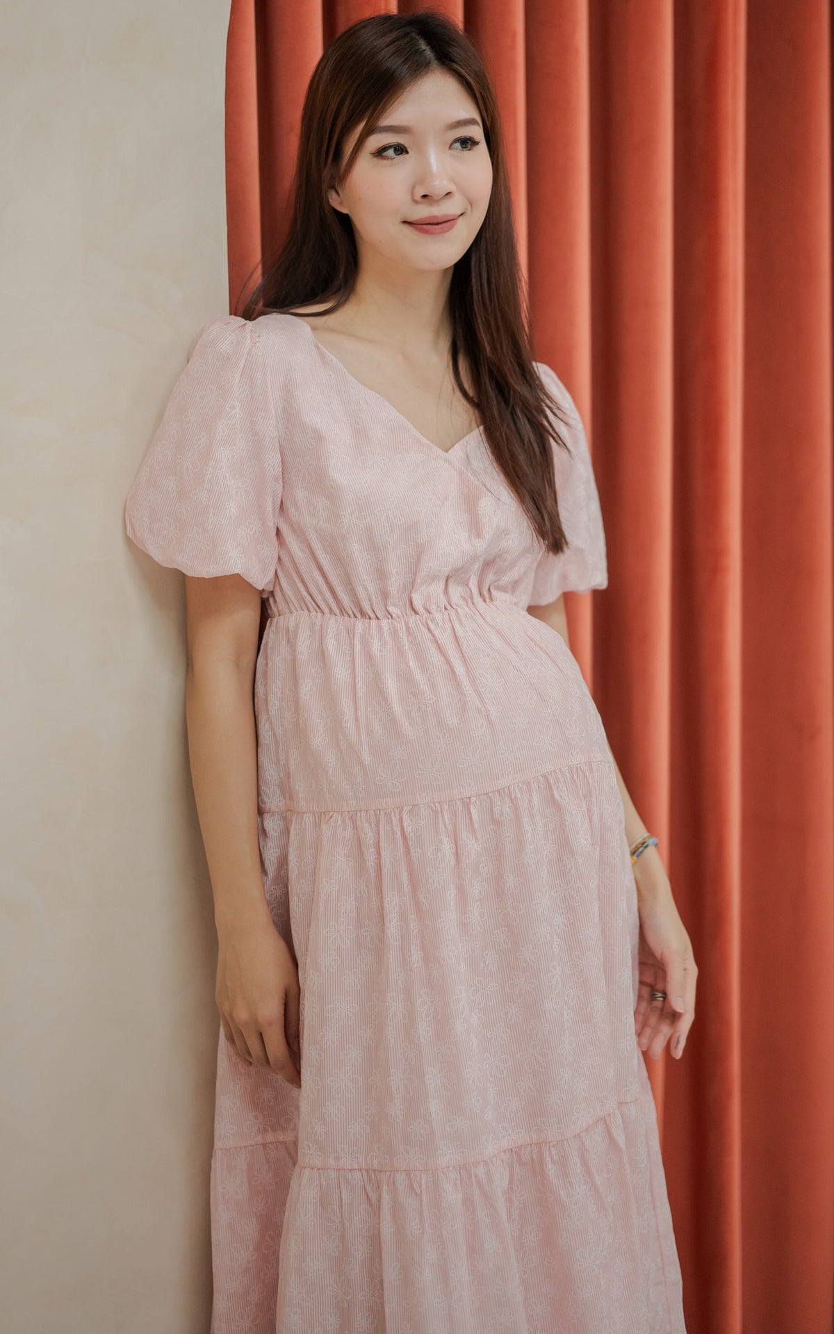 Kendall Printed Nursing Dress in Pink