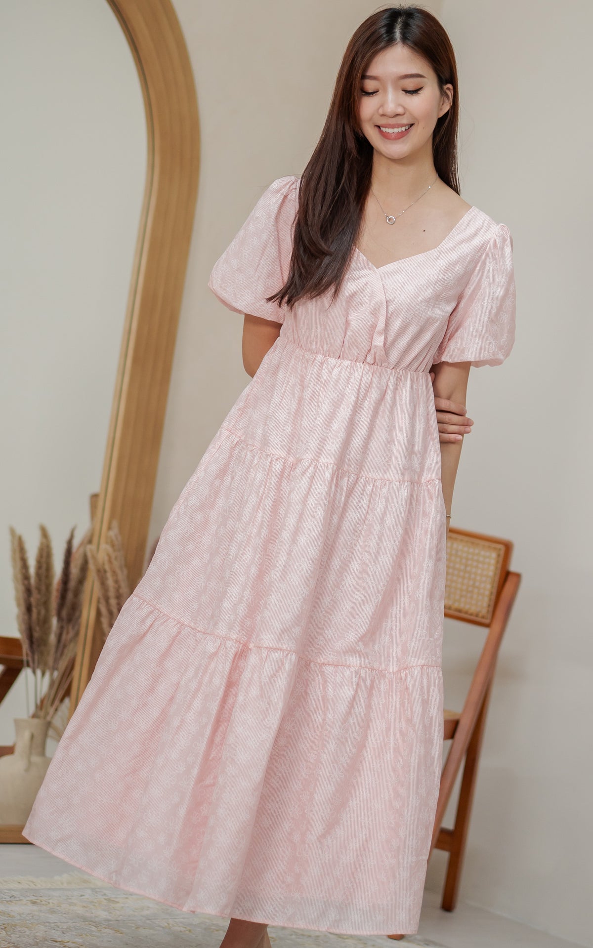 Kendall Printed Nursing Dress in Pink