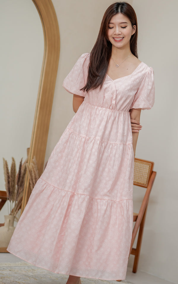 Kendall Printed Nursing Dress in Pink
