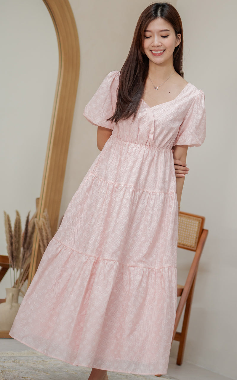 Kendall Printed Nursing Dress in Pink