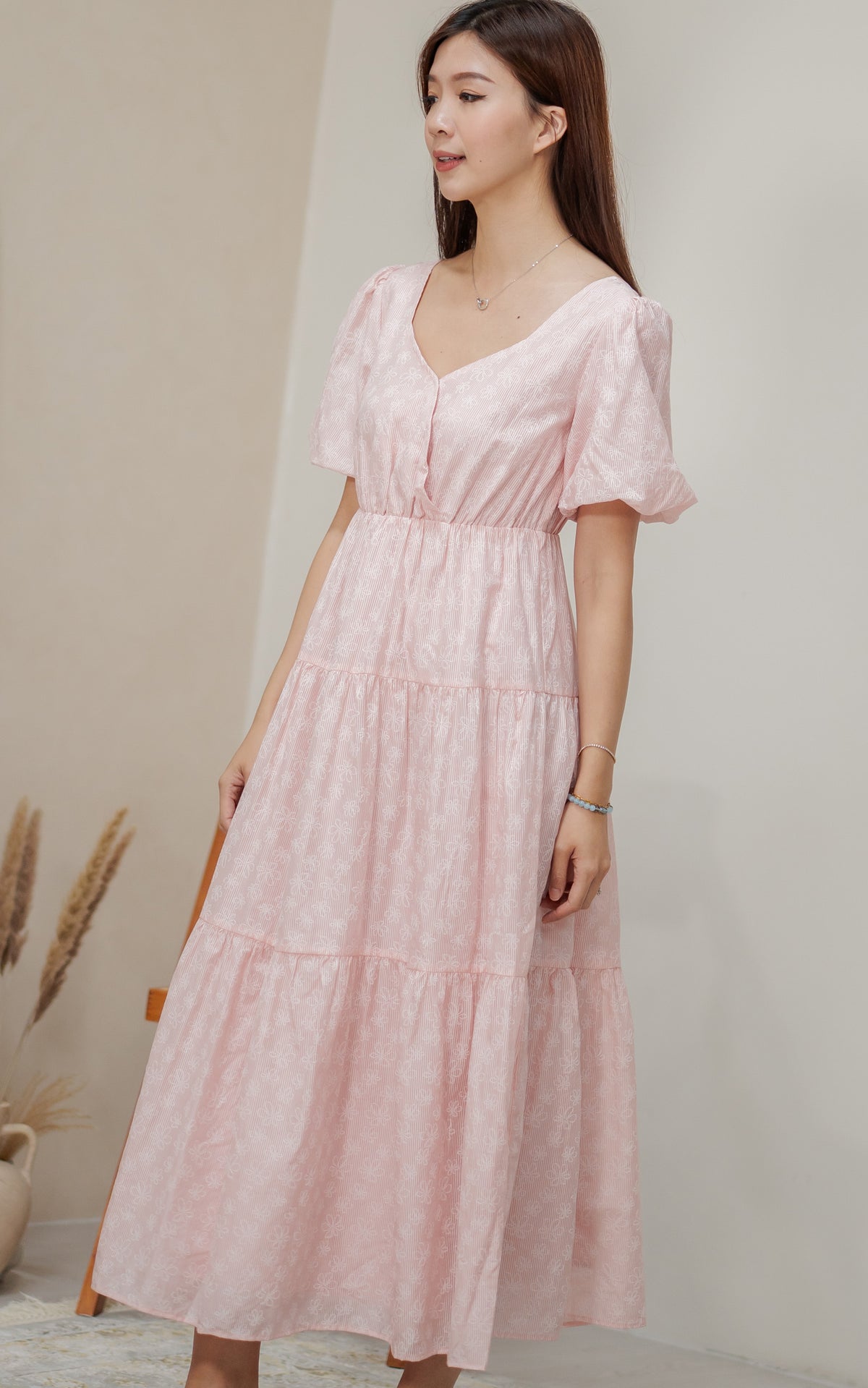 Kendall Printed Nursing Dress in Pink