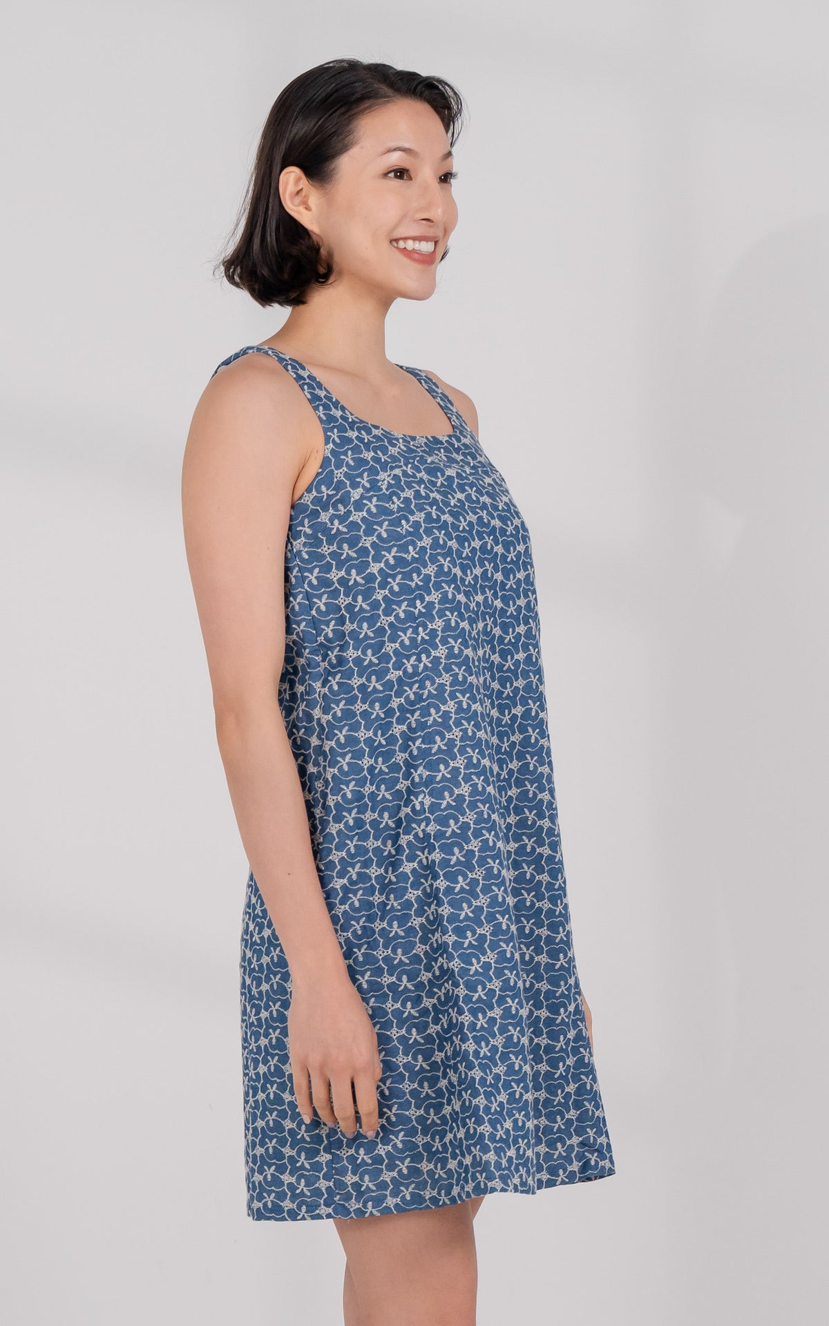 Leia Printed Denim Nursing Dress