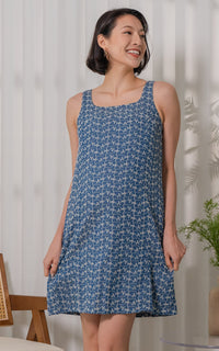 Leia Printed Denim Nursing Dress