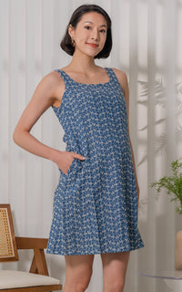 Leia Printed Denim Nursing Dress