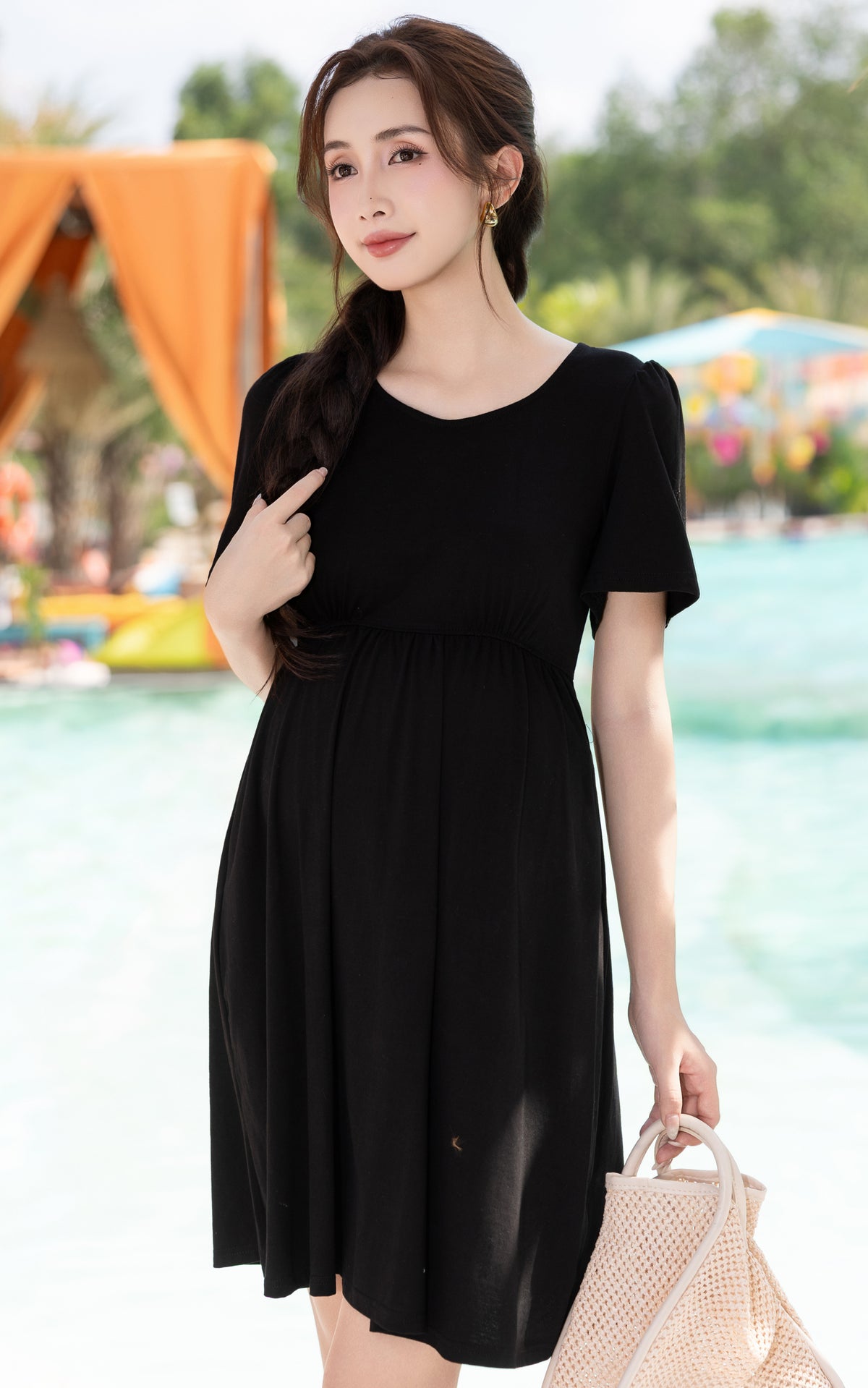 Leighton Curve Waistline Cotton Dress