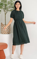 Leilani Eyelet Nursing Dress in Forest Green