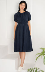 Leilani Eyelet Nursing Dress in Navy