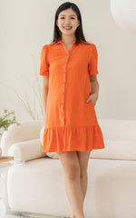 Lucy Nursing Dress in Orange