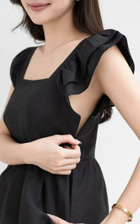 Lyra Cotton Nursing Top in Black