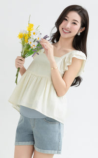 Lyra Cotton Nursing Top in Cream